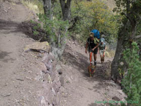 Cheetah and Jerry climbing out of Montezuma Pass.