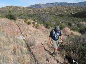 Raquel, Cheetah and Jerry hiking on AZT Passage 2.