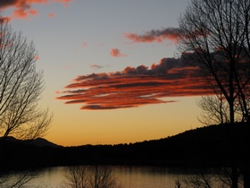 Sunset at Parker Canyon Lake after hiking AZT Passage 2.
