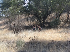 Jerry and Andrea hiking in Cott Tank Drainage on AZT Passage 3.