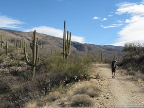 Andrea hiking along Hope Camp Trail to Hope Camp