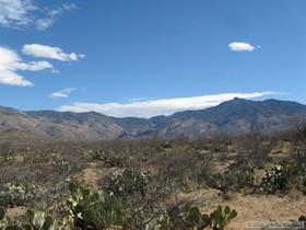 Looking east at Rincon Peak while hiking the Arizona Trail, Passage 8