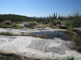 Passage 9 passes this bedrock channel that had plenty of water in it.