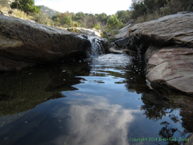 A small waterfall on Chimenea Creek near Grass Shack Campground.