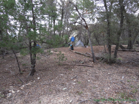 Our camp north of the park boundary.