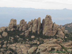 Large fins of rock in the Rincon Mountains.