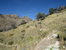 Cheetah and Raquel descending into Molino Basin.