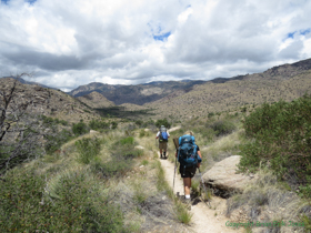 Jerry and Cheetah approaching Sycamore Reservoir.