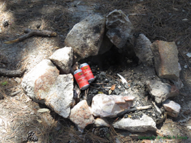 Someone left these watermelon ales at their campsite.  We packed them out.  I tried one, I knew why someone left them, but then, I hate pretty much all beer.