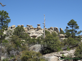 Eroded boulder ridge.