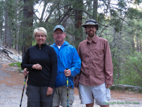 Cheetah, Jerry and I happy and relieved to have made it up the mountain.  We started at 4,800 feet and ended at 7,450 feet, with a lot of up and down in between.