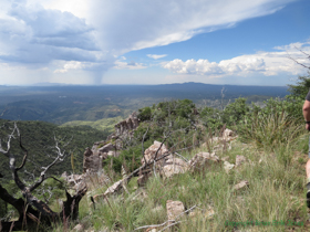 Weather brewing off in the distance.
