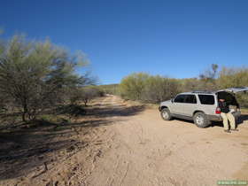 The beginning of Gap Gage Road to get to the middle of AZT Passage 14.