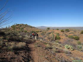 Jerry, Andrea, Raquel and Shaun hiking along AZT Passage 14.