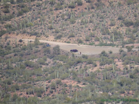 Nearing the end of AZT Passage 15 we could see Shaun's truck way down below.