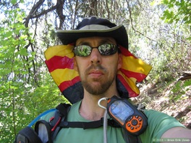 Self portrait, looking like a goofball wearing an Arizona flag bandana.