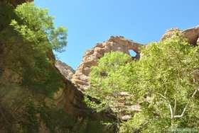 A hole in the rock in Hell Hole Canyon.