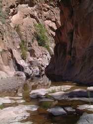 The canyon closes in on Hannah Creek