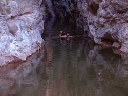 Brian swimming back through the lower portion of Little Blue Box.  Woo it's chilly!!