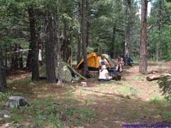 Shannon, Janet and Lori relax in camp.