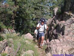 Brad hiking along the Crest Trail.