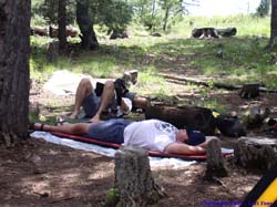 Brad naps while Brian reads.