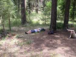 Chuck 'Catnap' Hathcock sleeps under a tree near the Black River.