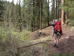 Starting up the hill.