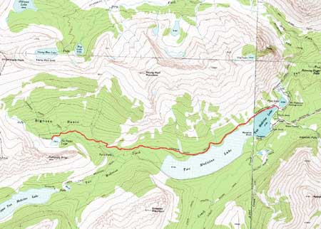 Map showing route for day 6.