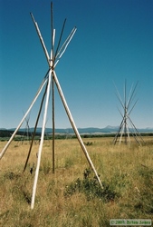 The Nez Perce camp at the Big Horn River.