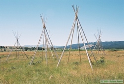 The Nez Perce camp at the Big Horn River.