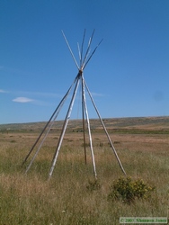 The Nez Perce camp at the Big Horn River.