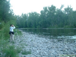 Shannon watching Brian watch the osprey.