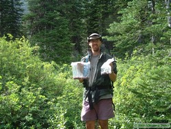 Here I am with our stash of huckleberries.