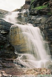 The large waterfall at Beaver Woman Lake.