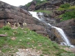 The large waterfall at Beaver Woman Lake.