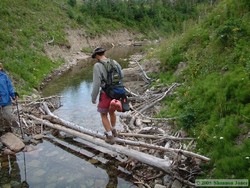 Here I am making my way across the bridge.  And NO, those are NOT my pink shoes!!