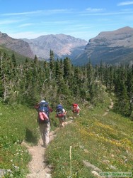 Andrea, Jerry and Shan hiking through wonderland.