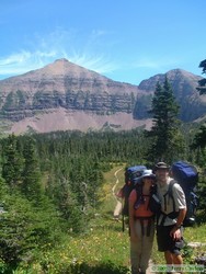 Shannon and I posing along the decent to Pitamakan Lake.