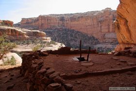 The entrance to the restored kiva at Perfect Kiva Ruin in Bullet Canyon.