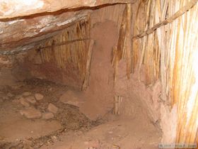 The inside of a granary in Bullet Canyon.