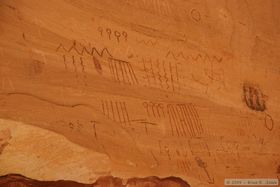 Pictographs at Green Mask Spring in Sheiks Canyon.
