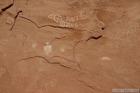 Petroglyphs at an un-named ruin in Grand Gulch.