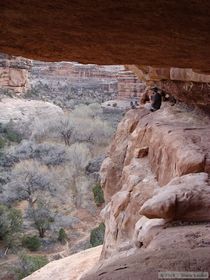 Brian taking in the view from a narrow ledge on the upper level of Jailhouse Ruin.