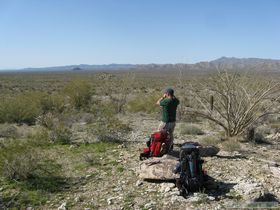 Jerry at our snack break location in the Harcuvar Mountains.