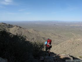 Jerry looking out on the valley below before making the final push to the top..
