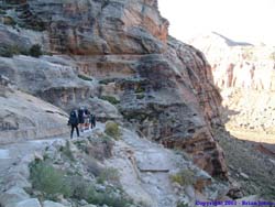 Hiking down the switchbacks.