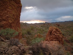 Looking west to the setting sun.