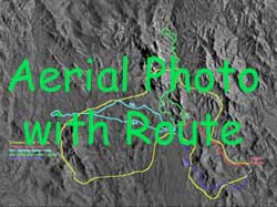 Aerial photograph of the area we explored with our routes.