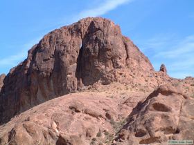 We hiked through a small saddle with this interesting point.